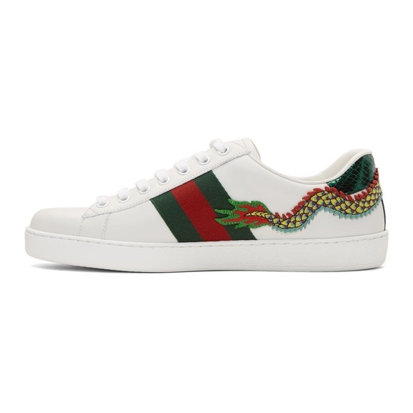 SOLD. BNIB Gucci Ace Embroidered Dragon Sneakers - Picture 4 of 6